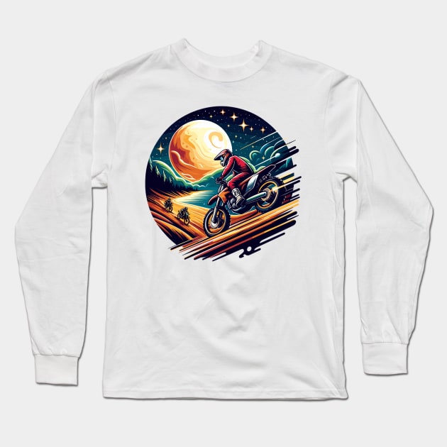 Motocross Long Sleeve T-Shirt by Vehicles-Art